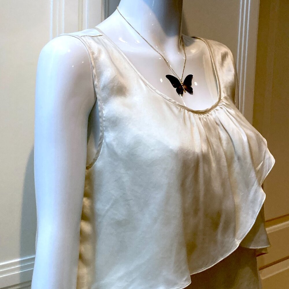 Talbots 100% silk Elegant Ivory White Sleeveless Top